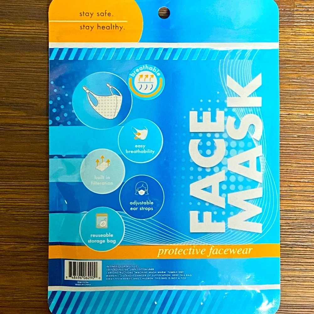🟢 {3/$15} Blue Plaid Reusable Face Mask